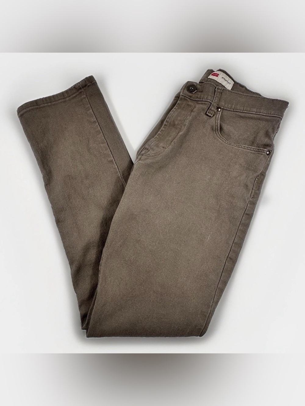 Wrangler Mens 34x32 Athletic Fit Jeans Brown Stretch Straight Leg Workwear Ranch